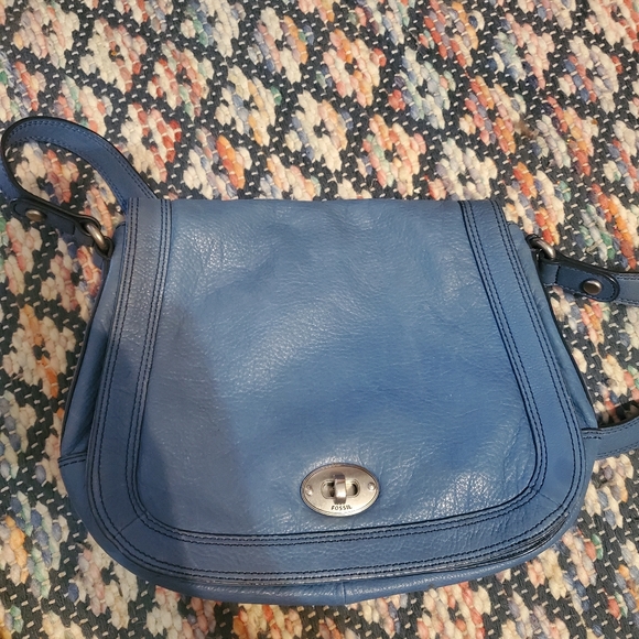 Fossil Handbags - Sky blue Fossil saddle bag